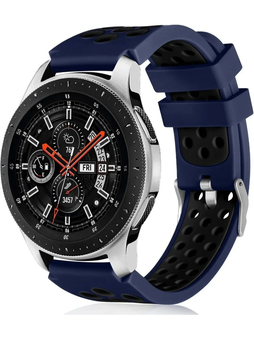Unisex Navy Blue Analog Compatible Frontier Soft Silicone Samsung Galaxy Watch